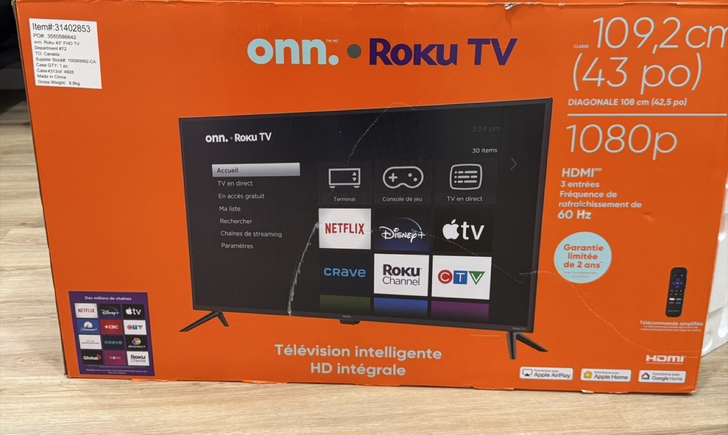 onn. Roku TV 43" 1080p HD