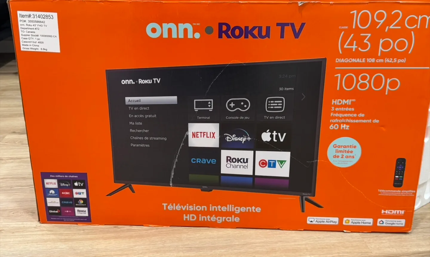 onn. Roku TV 43" 1080p HD