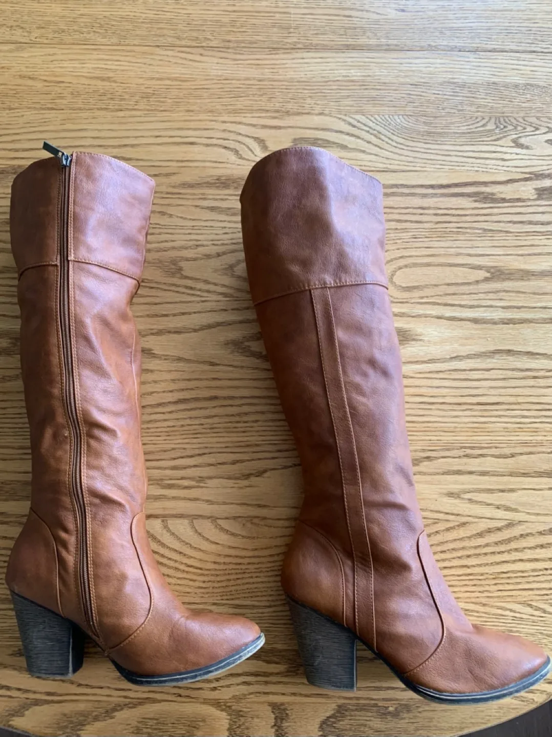 Dollhouse Brown Knee High Heeled Boots - Size 9 thumbnail