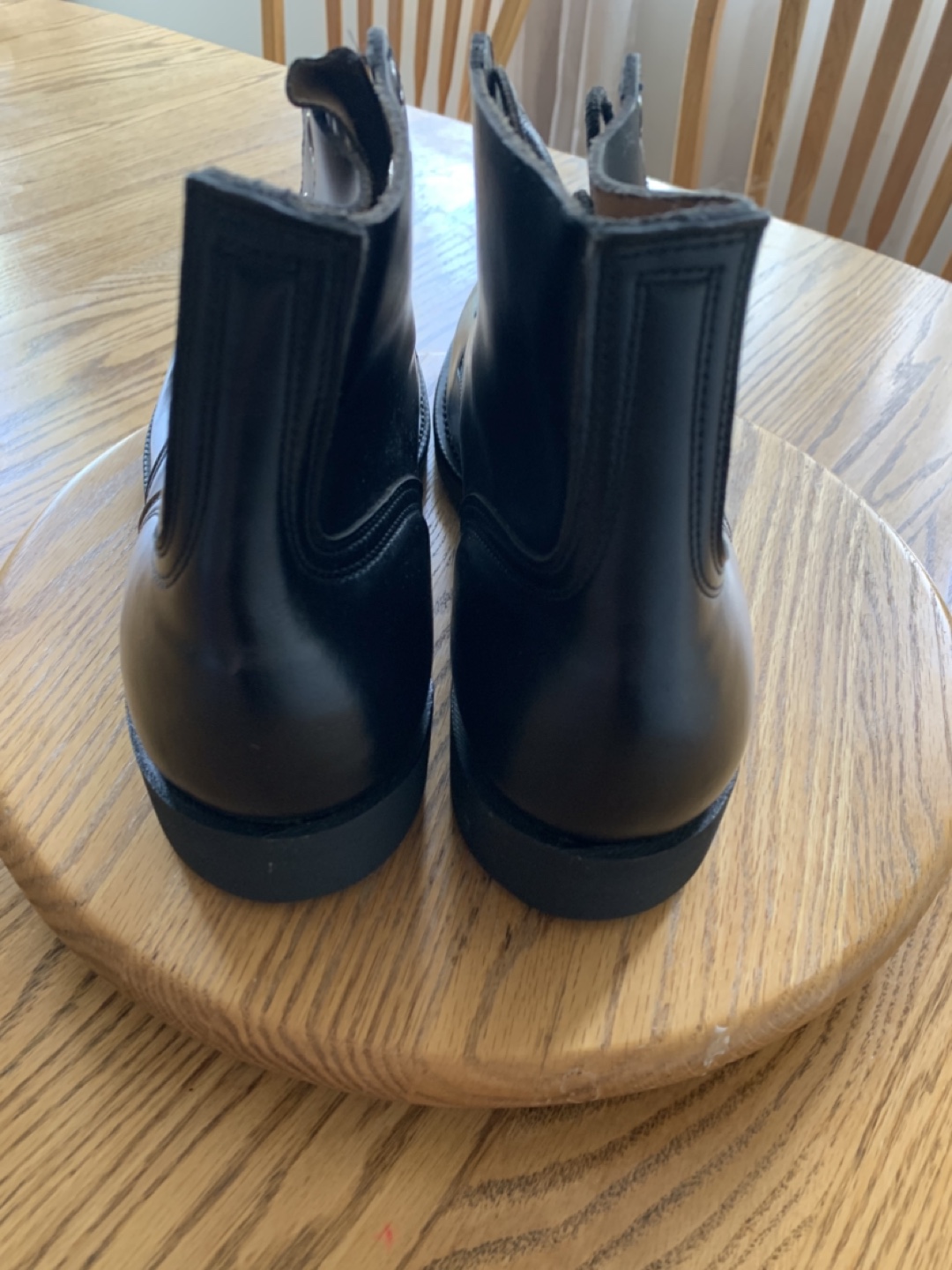 Black Leather Ankle Boots, Size 10.5 - photo 3