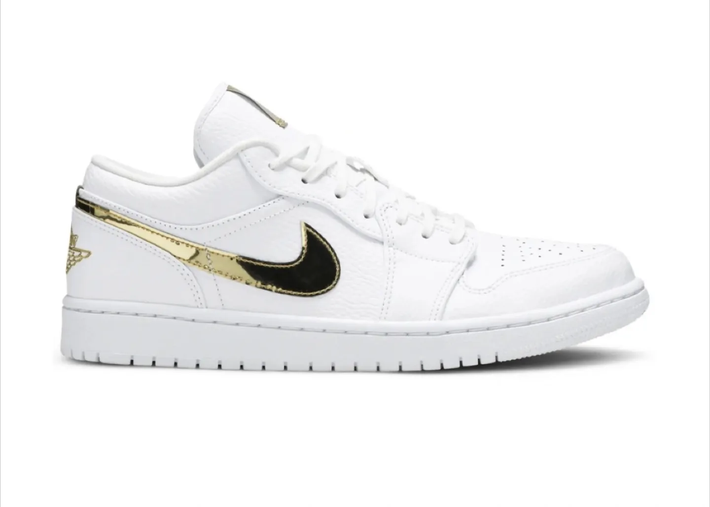 Women’s Jordan 1 Low SE-White Metallic Gold -Size 7.5 Women image indicator(6)
