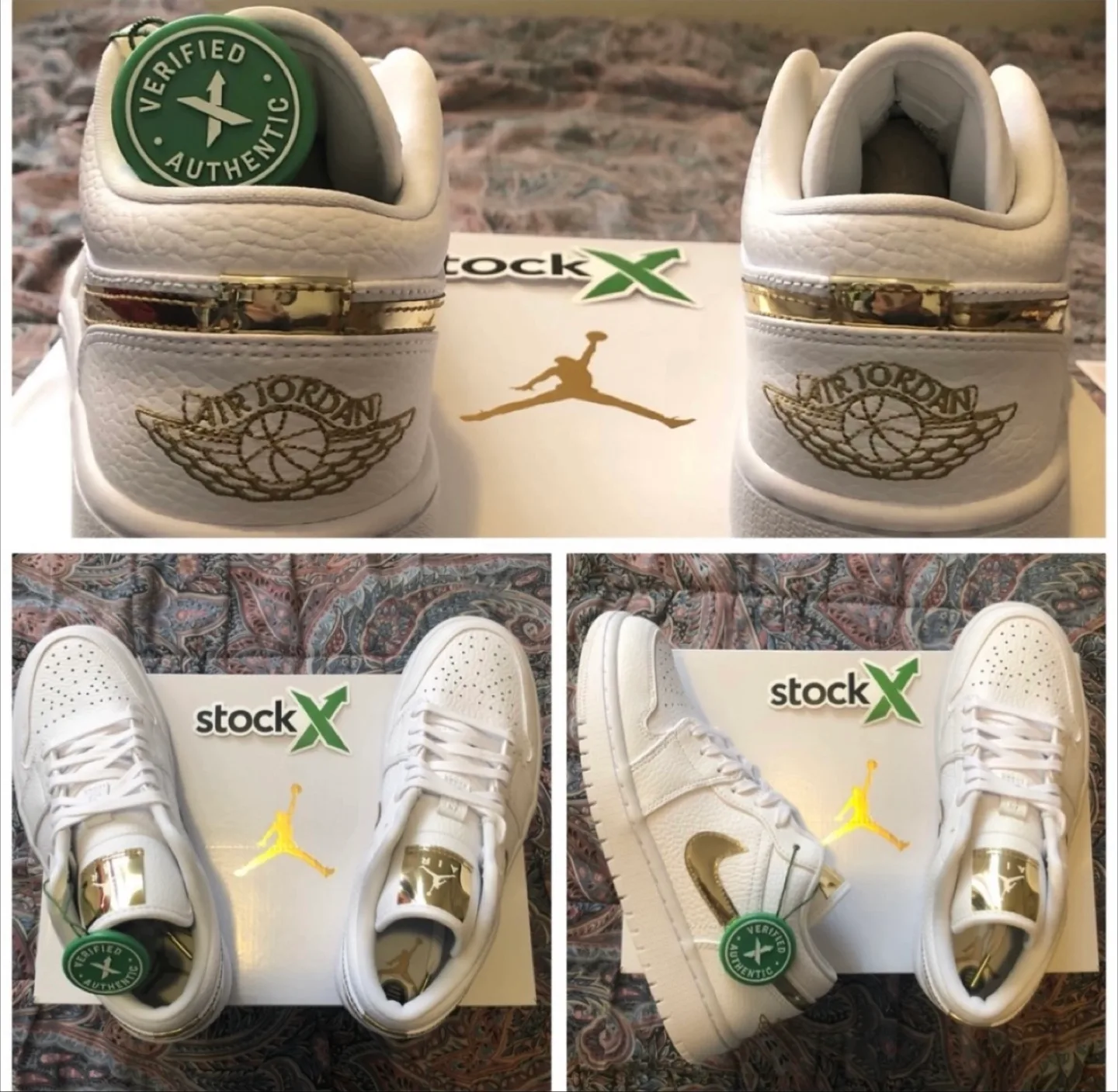 Women’s Jordan 1 Low SE-White Metallic Gold -Size 7.5 Women image indicator(2)