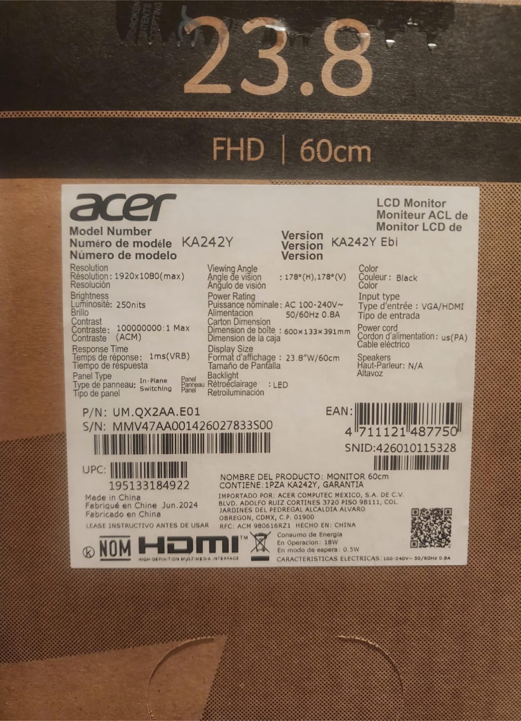 Acer KA242Y 23.8 inch. 60 hz - photo 5