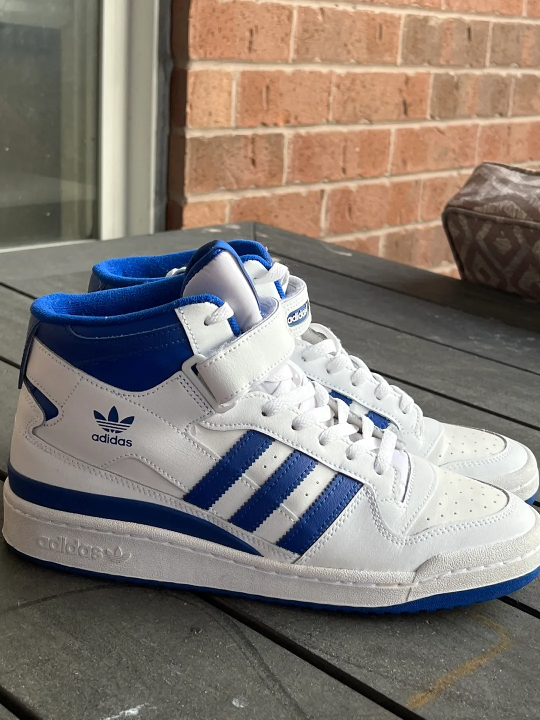 Adidas Forum Mid White/Blue Shoes thumbnail