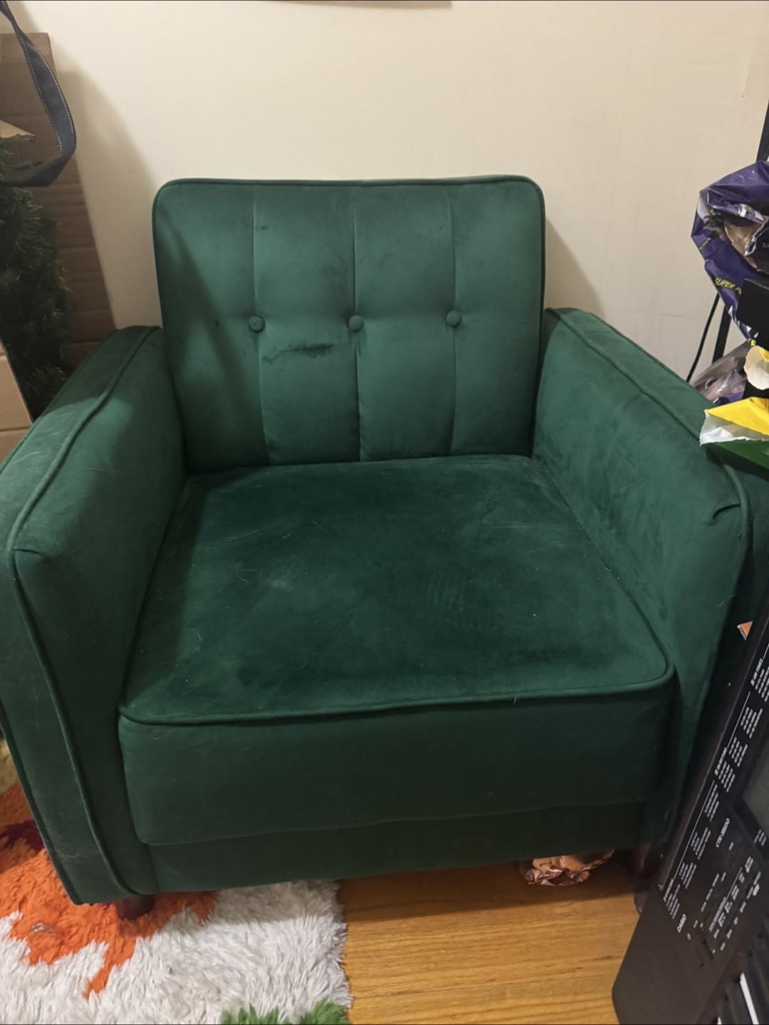 Green Velvet Accent Chair