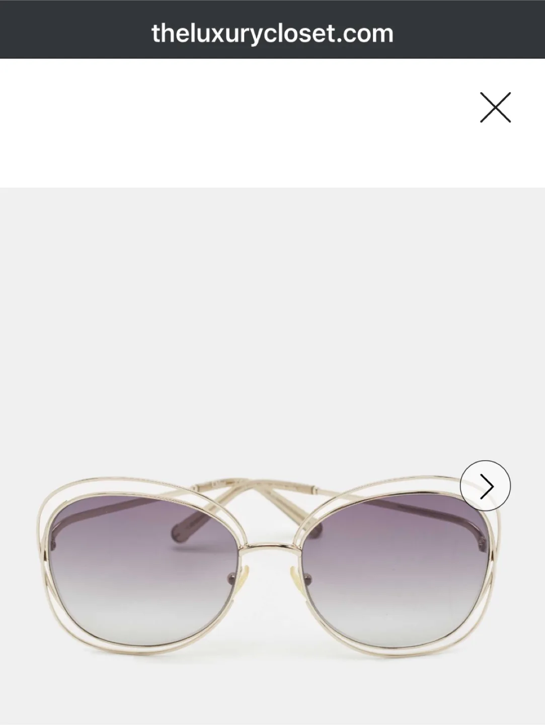 Chloe Carlina Butterfly Frame Gold & Purple Oversized Sunglasses image indicator(2)