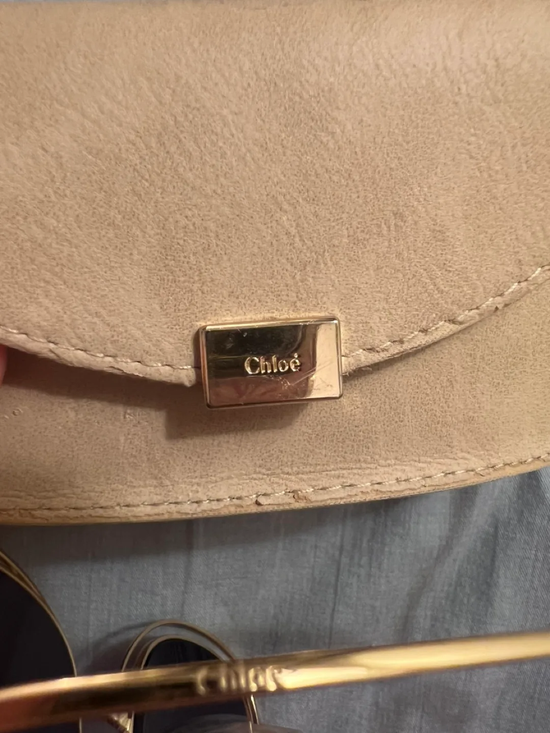 Chloe Carlina Butterfly Frame Gold & Purple Oversized Sunglasses image indicator(6)