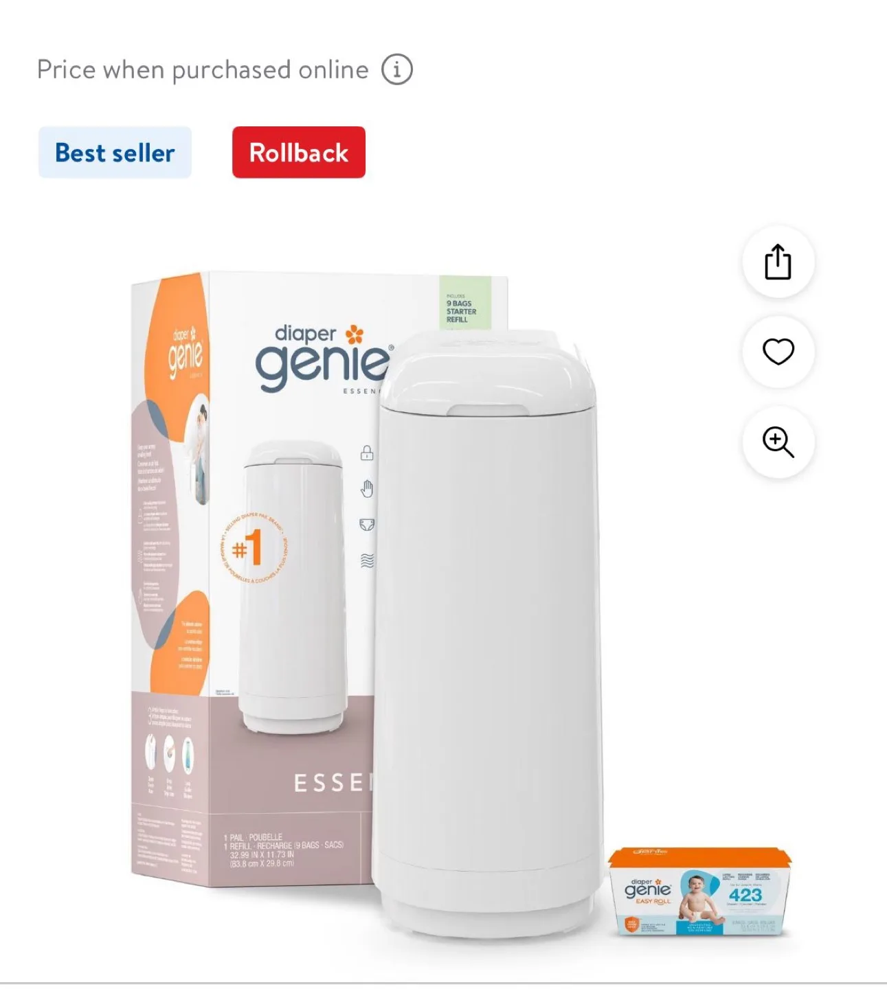 Diaper Genie Essential Pail thumbnail