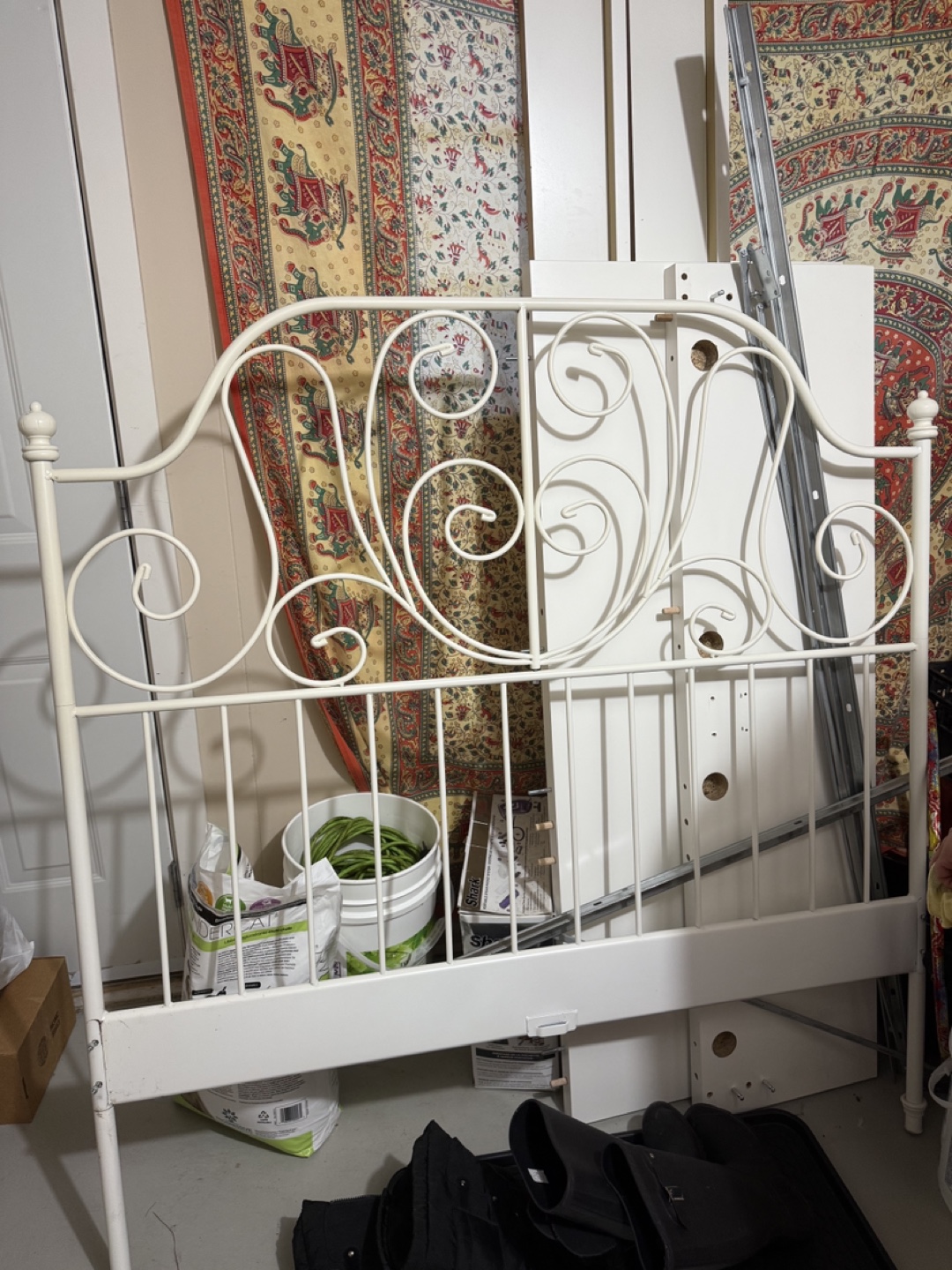White Metal Double Bed Frame – $50 OBO -Must Sell Fast!