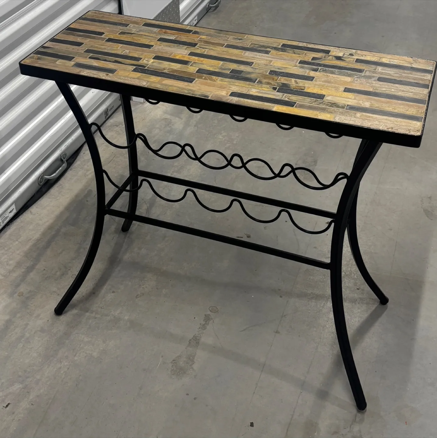 Wine Rack Table with Tiled Top thumbnail