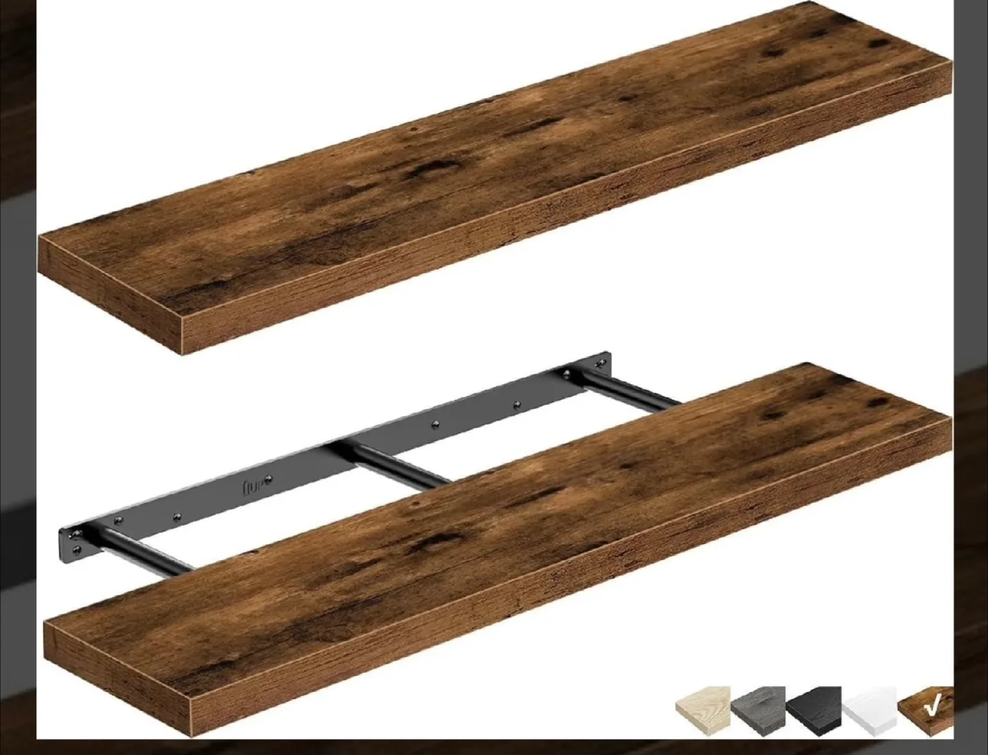 Rustic Brown Floating Wall Shelf thumbnail