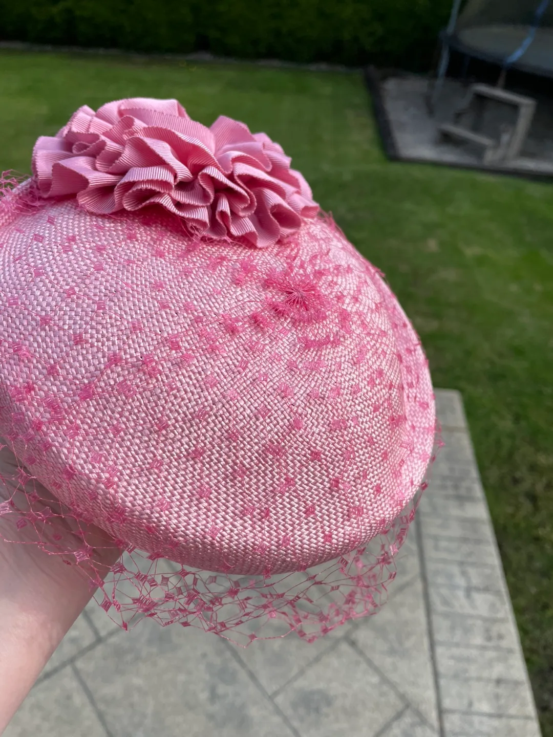 Elegant Pink Pillbox Hat thumbnail