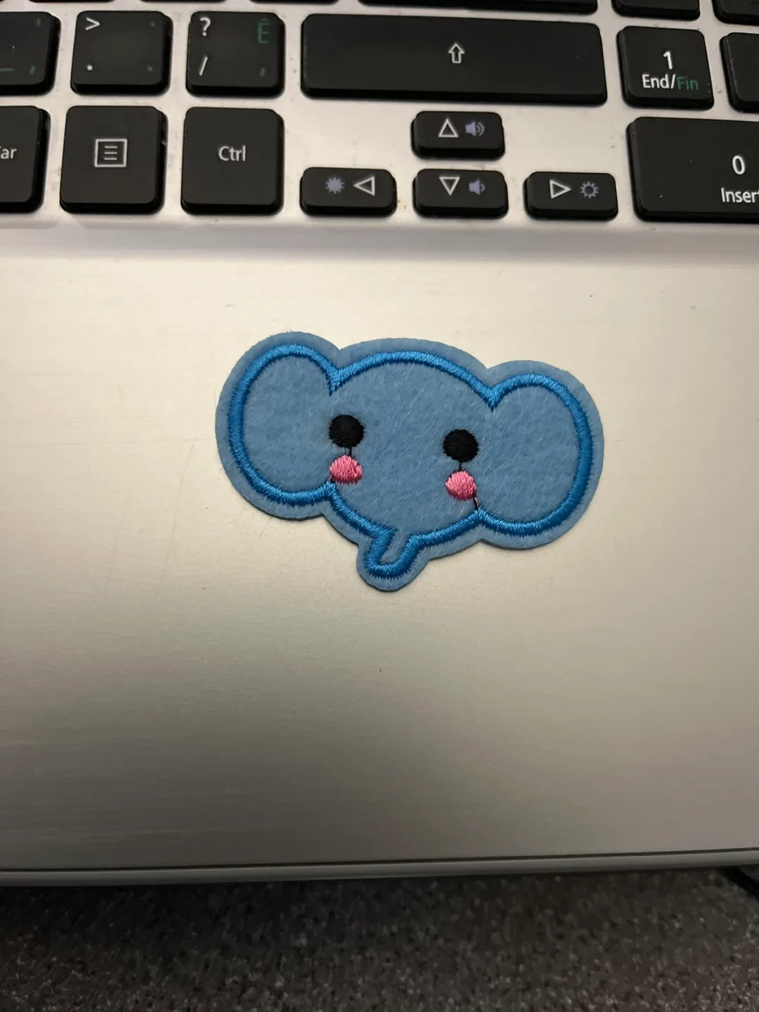 Cute Blue Elephant Iron-On Patch thumbnail