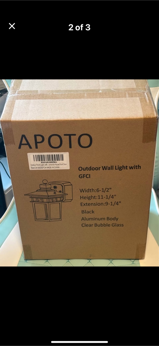 APOTO Outdoor Wall Light with GFCI Outlet - photo 3