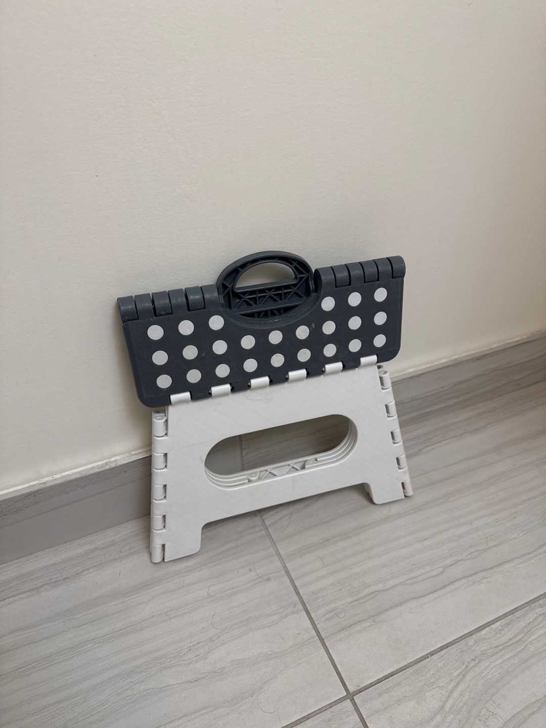 Folding Step Stool - Grey & White - photo 2