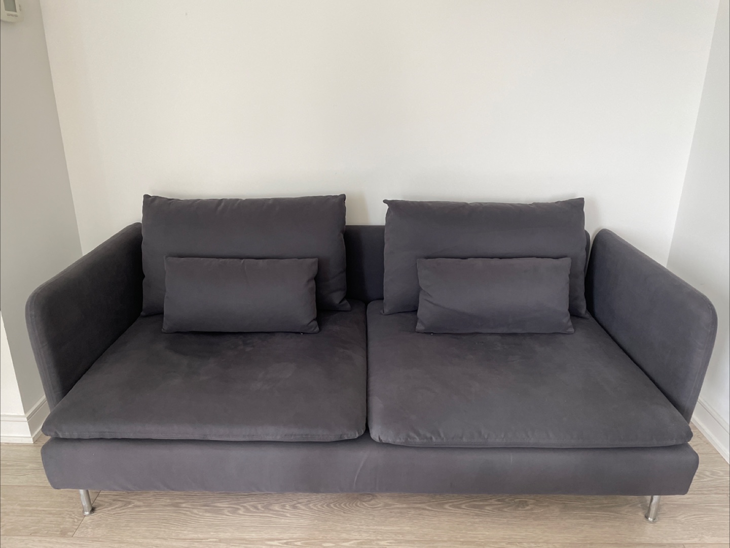 IKEA SÖDERHAMN Sofa, Fridtuna Dark Gray, with Cushions