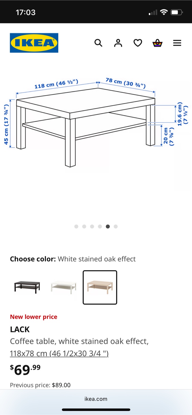 IKEA LACK Coffee Table - White Stained Oak - photo 4