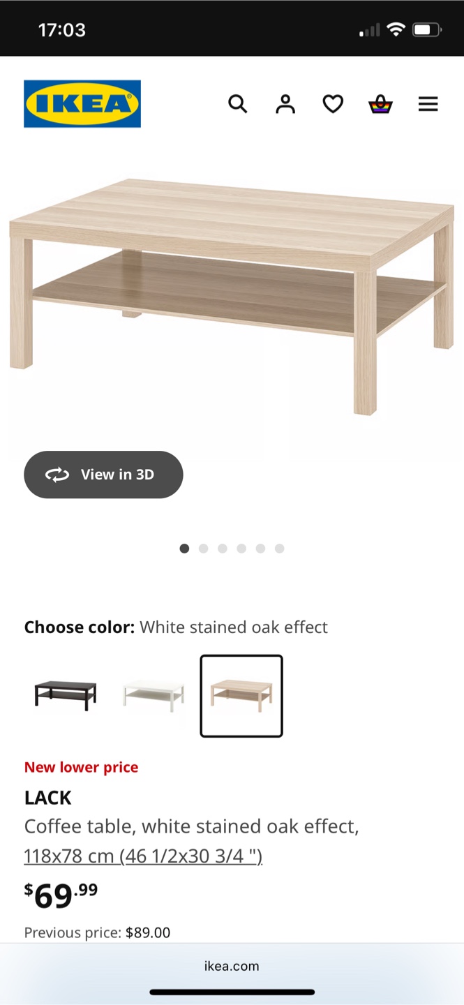IKEA LACK Coffee Table - White Stained Oak - photo 3