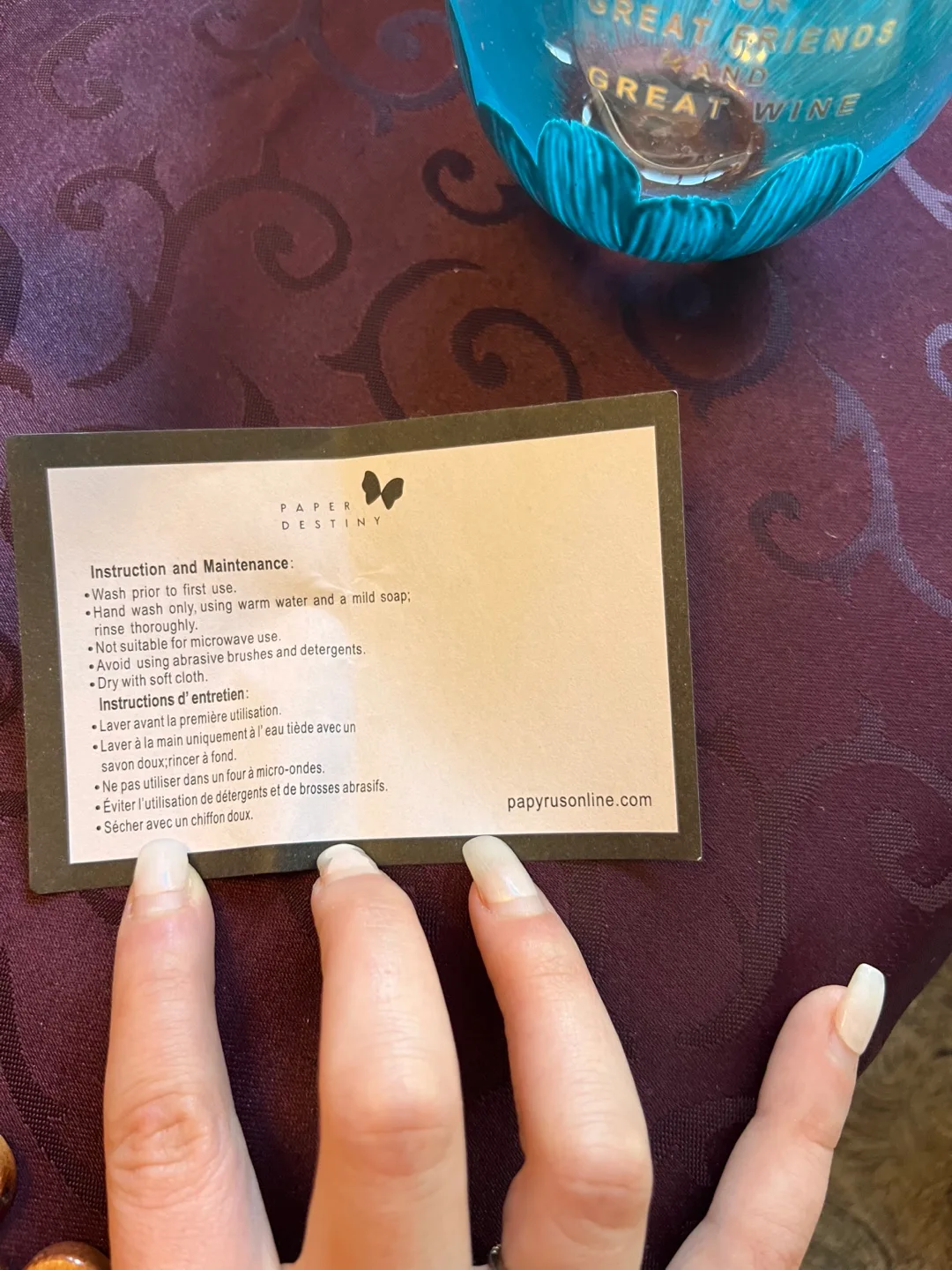 Set of 4 Stemless Painted Wine Glasses image indicator(6)