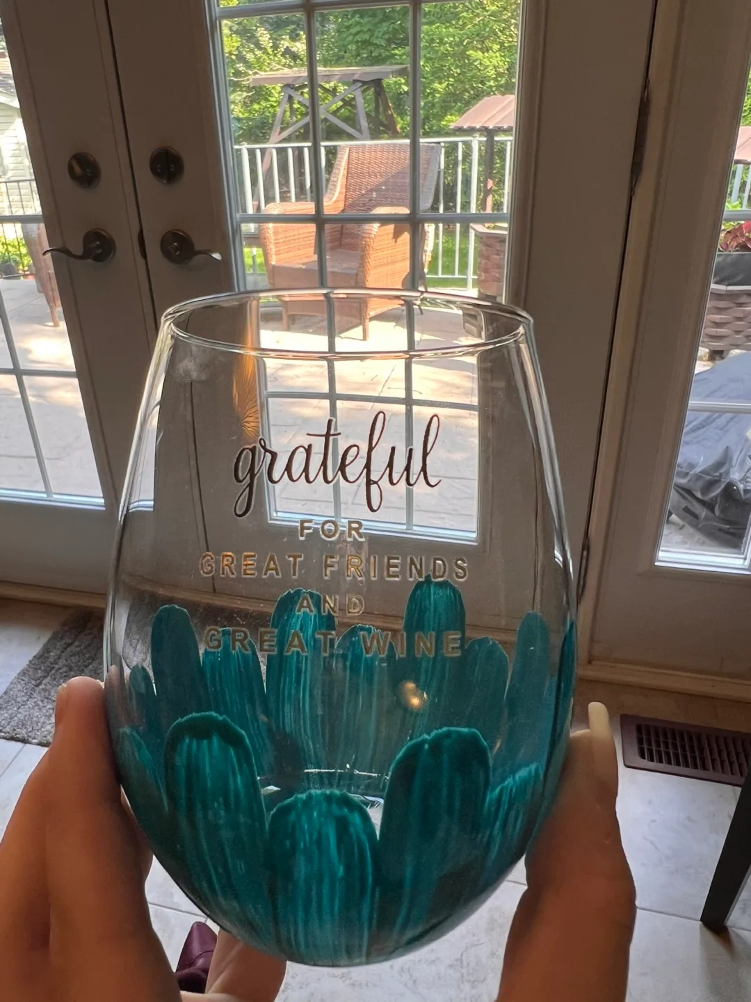 Set of 4 Stemless Painted Wine Glasses image indicator(3)