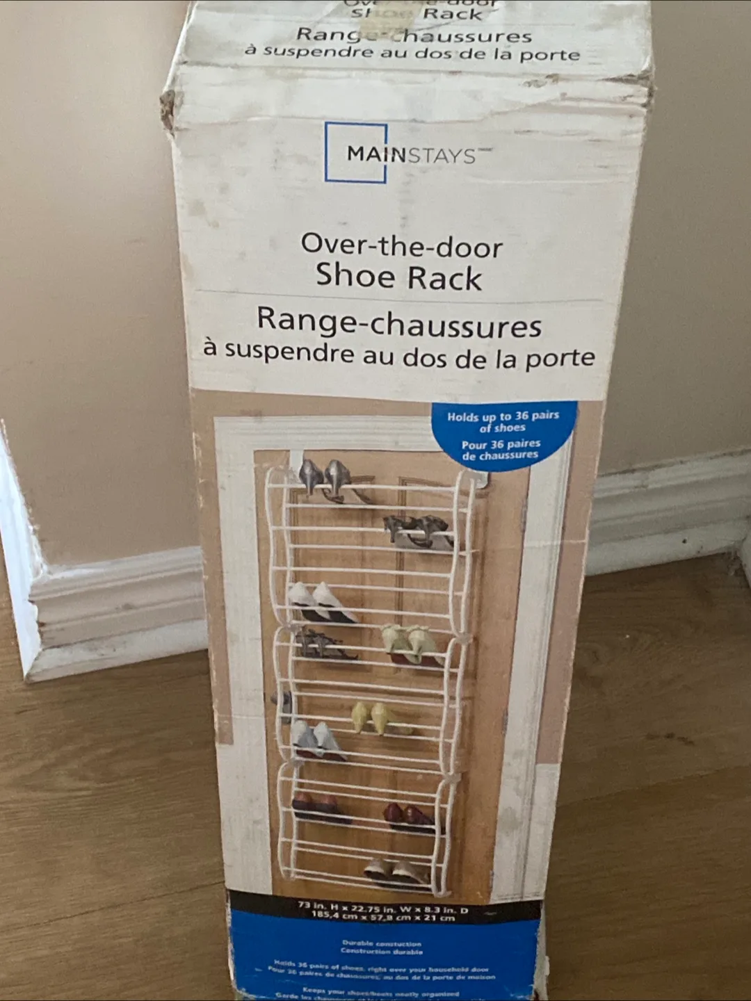 Mainstays Over-the-Door Shoe Rack - Holds 36 Pairs thumbnail