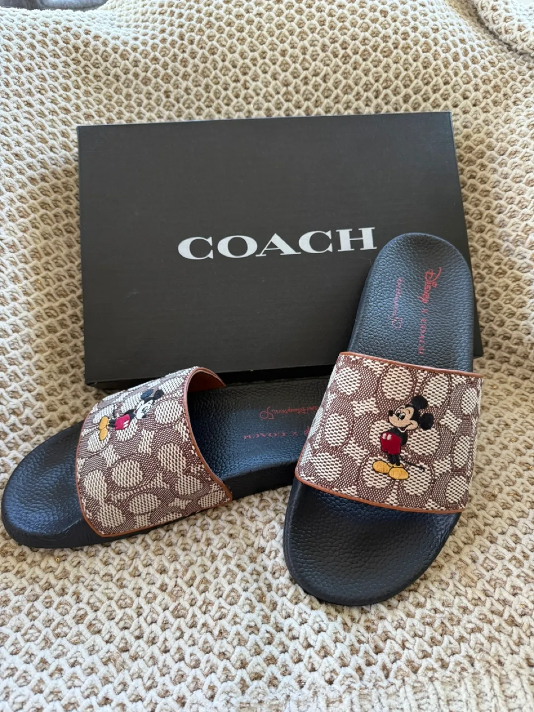 Coach x Disney Mickey Mouse Slides - Size 10