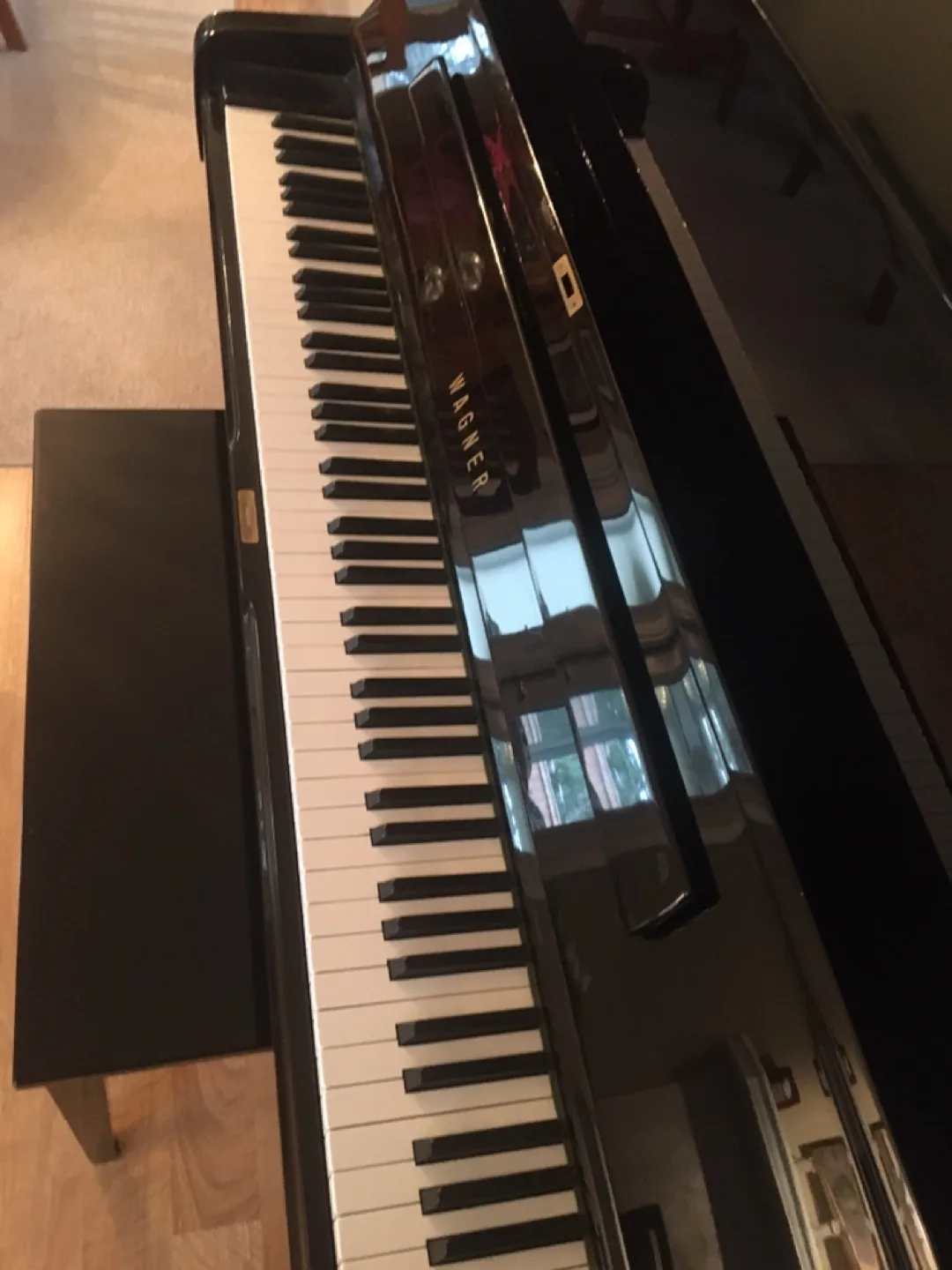 Mint Condition Wagner Black Upright Piano with Bench image indicator(2)