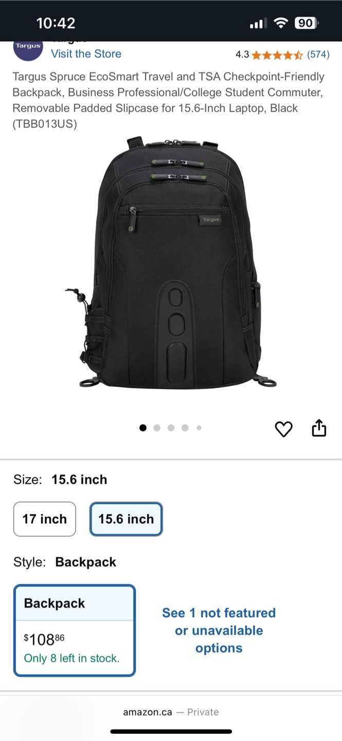 Targus Spruce EcoSmart Backpack, 15.6 inch - photo 2