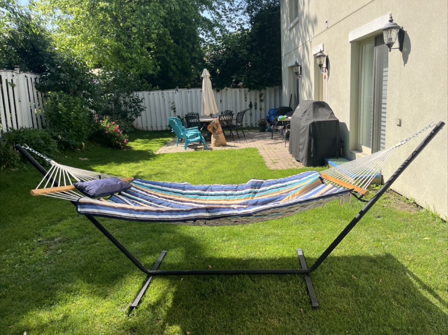 Striped Hammock with Stand - photo 2