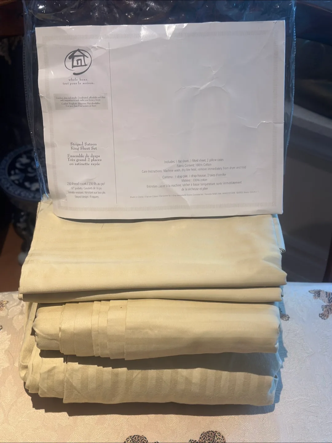 Whole Home Striped Sateen King Sheet Set thumbnail