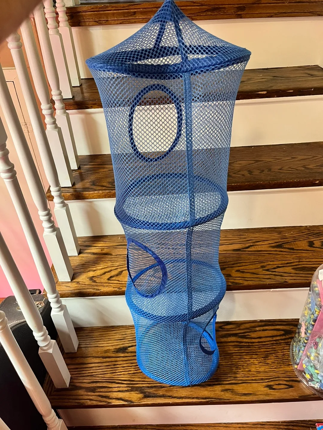 Hanging Mesh Laundry Hamper - Blue thumbnail