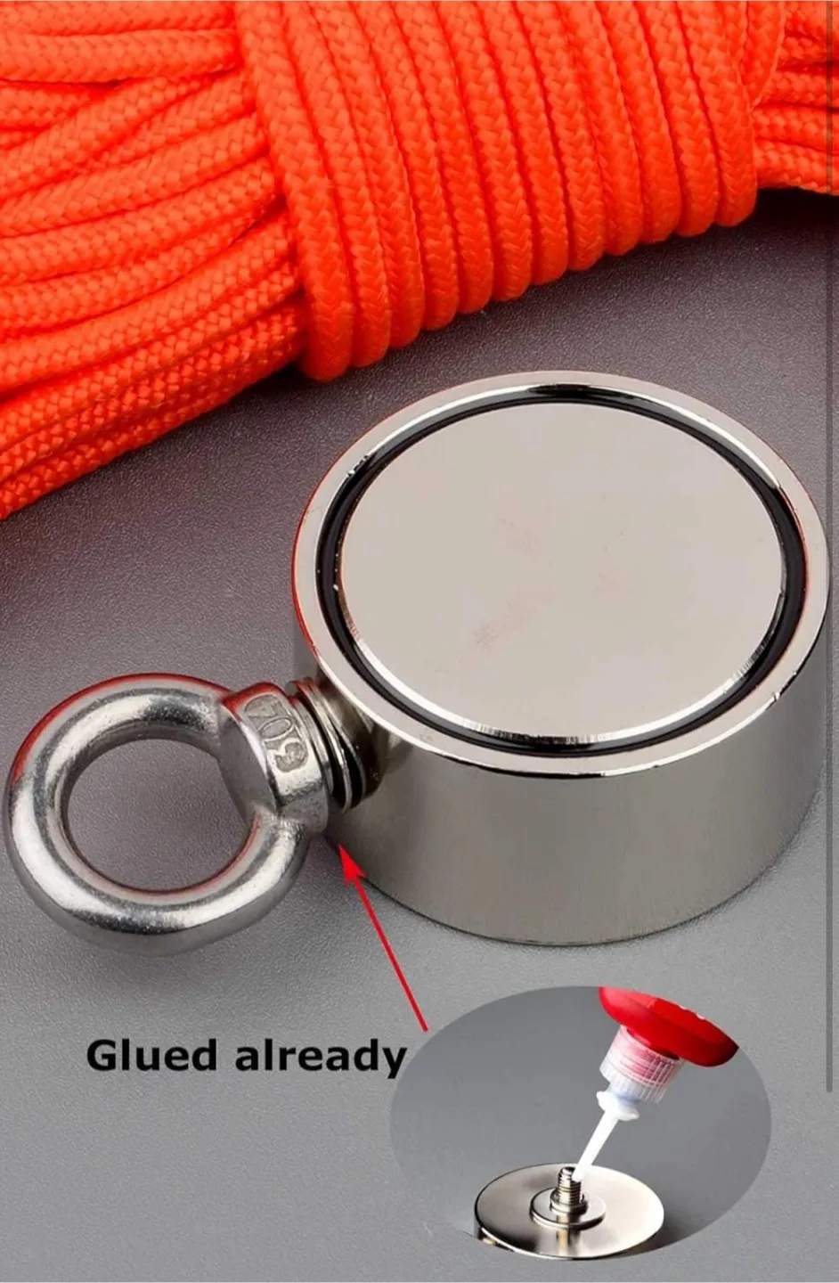 New Pack Magnet Fishing Kit with Rope & Gloves image indicator(4)