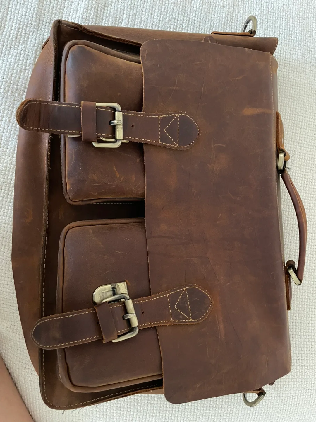 Leather Messenger Bag - Brown thumbnail