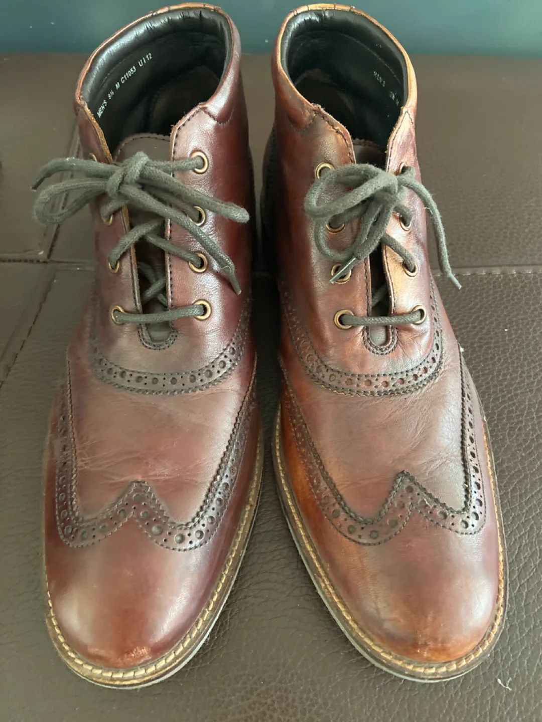 Men’s Cole Haan Brown Leather Wingtip Boots - Size 9.5 thumbnail