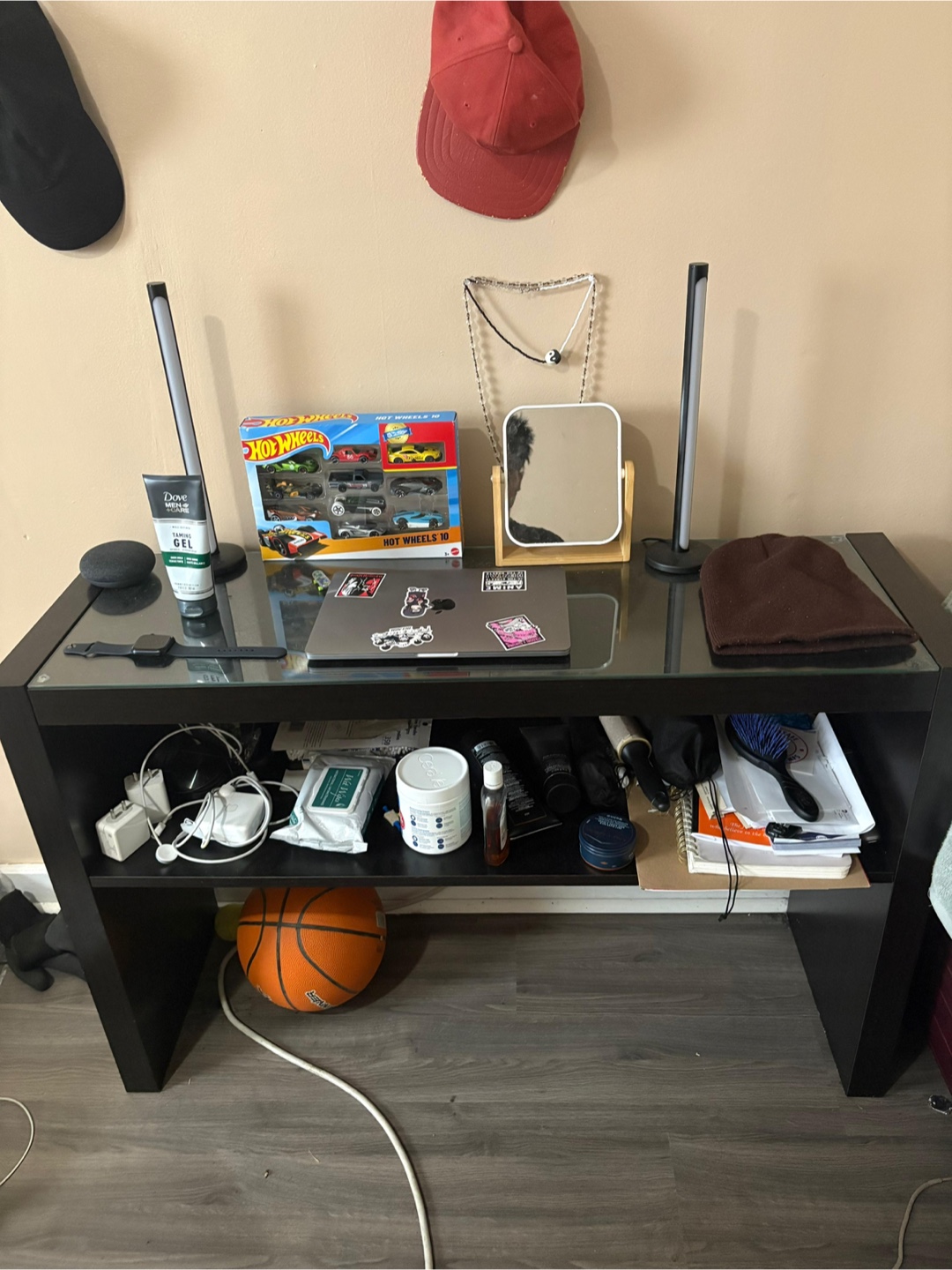 Glass top desk