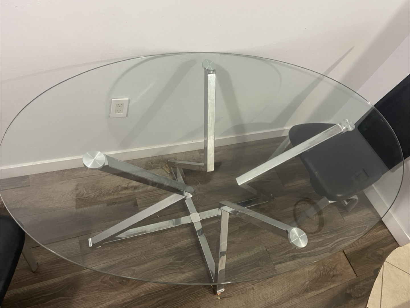 Glass Top Round Dining Table with 2 Chairs (moving out sale) - photo 5