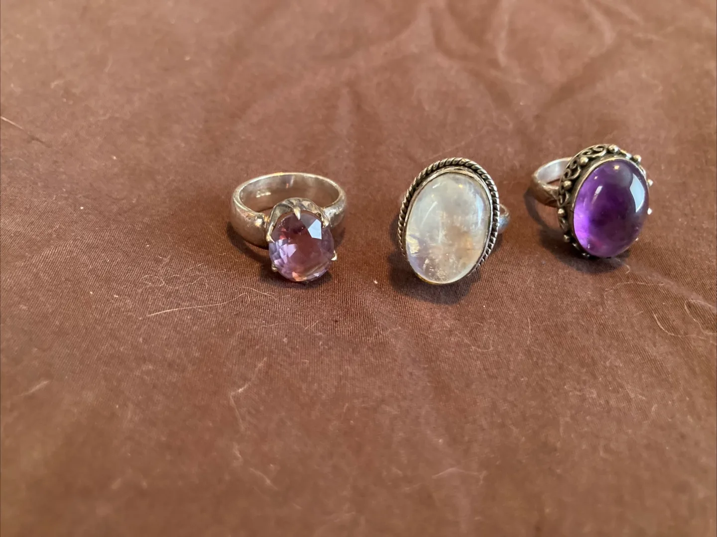 polished amethyst and sterling silver ring image indicator(3)