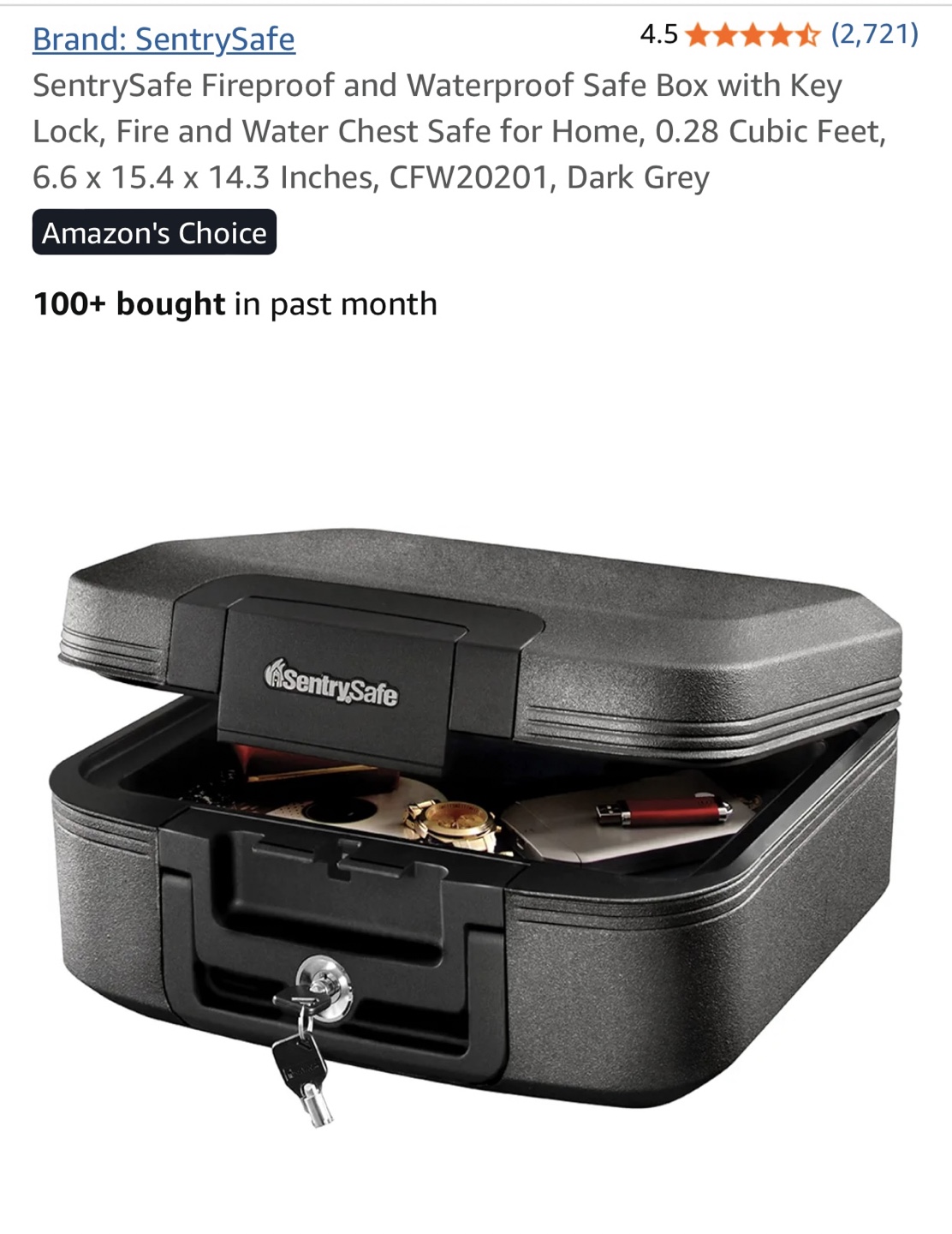 SentrySafe Fireproof/Waterproof Safe - Dark Grey - photo 3