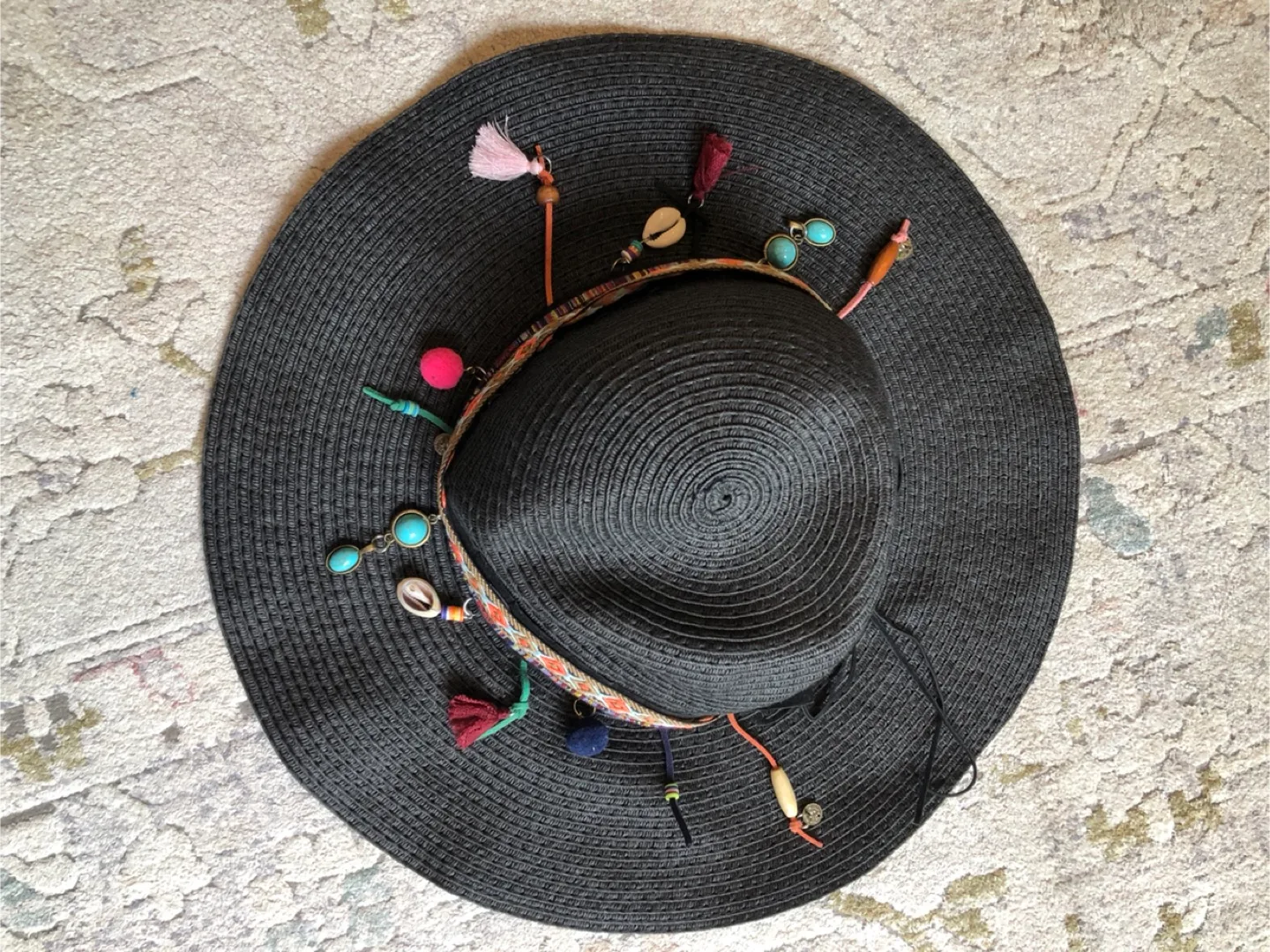 Nicole Marciano Black Straw Hat thumbnail
