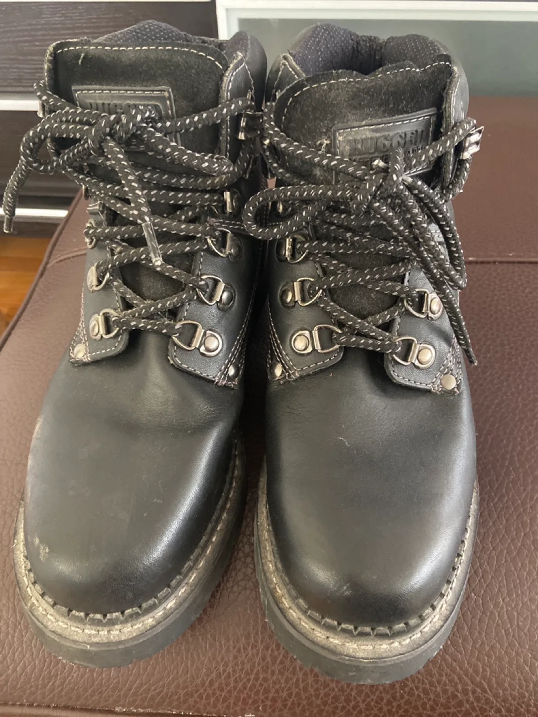Rugged Terrain Black Boots - Size 9.5 thumbnail