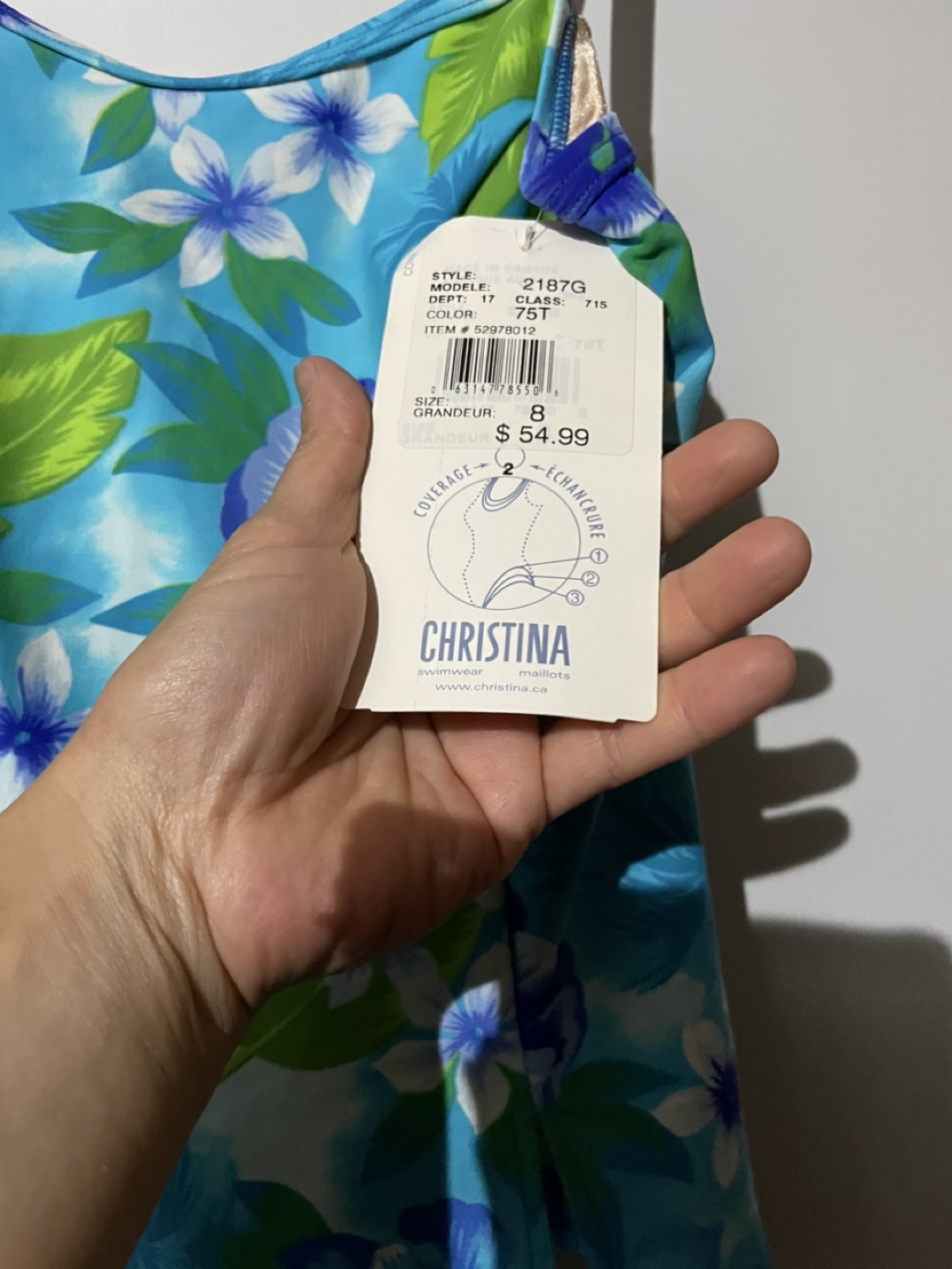 Christina Floral Swimsuit TOP Only, Size 8 - photo 3