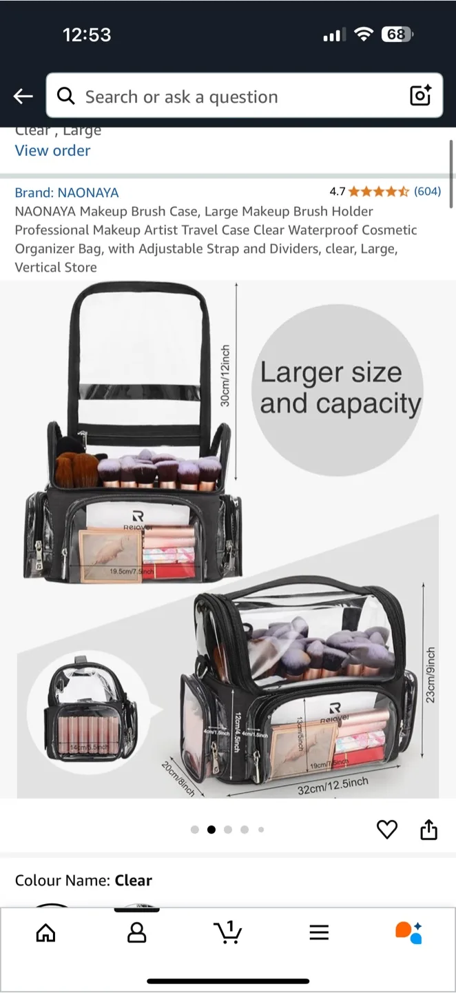 NAONAYA Makeup Brush Case - Travel Cosmetic Bag image indicator(4)