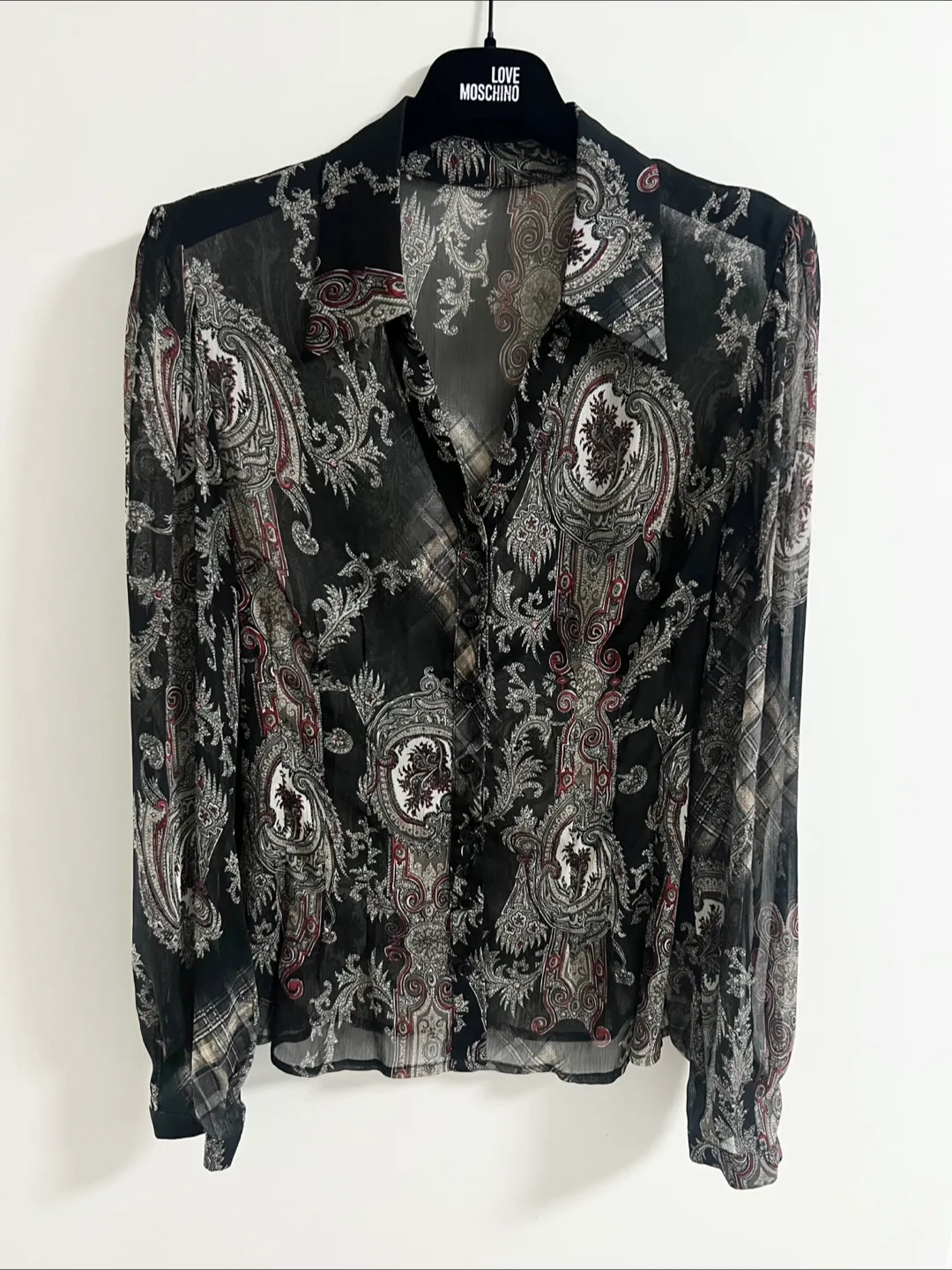 90s Retro JPG See Through Lightweight Long Sleeve Size S thumbnail