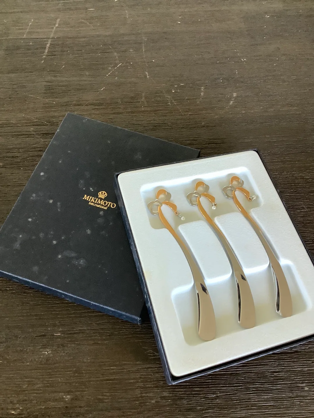 Mikimoto Ice Cream Spoons Set of 3 w/ Box thumbnail