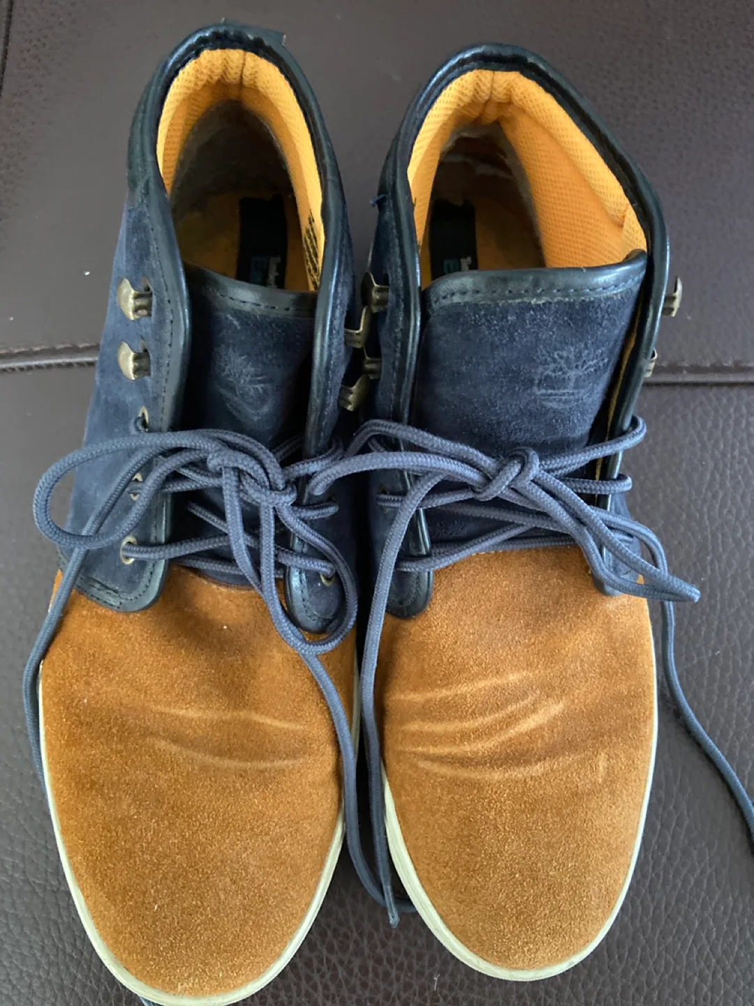Timberland Brown & Blue Suede Chukka Boots - Size 8M thumbnail