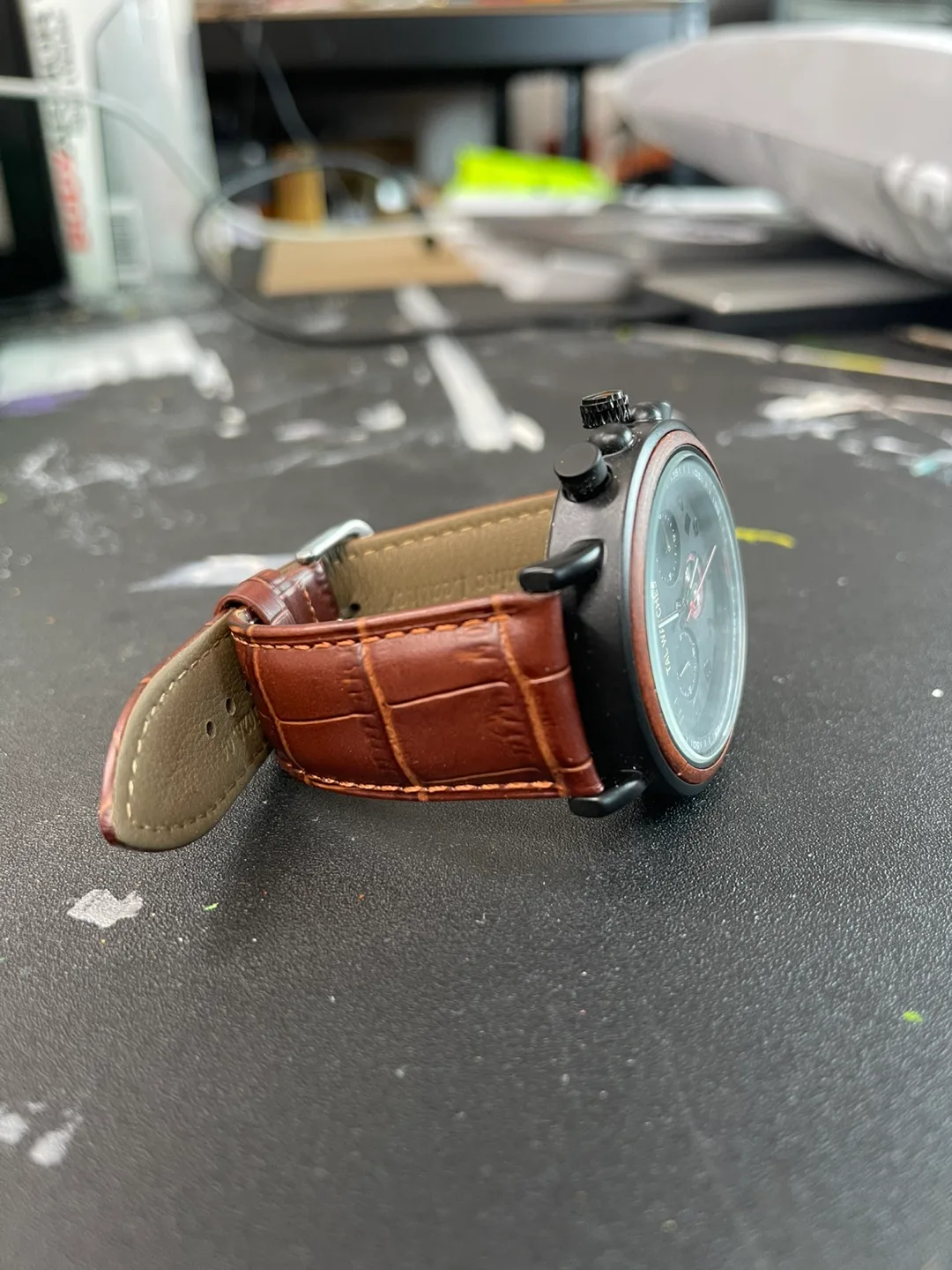 TAL WATCHES Wooden Bassy Men's Watch Brown Leather image indicator(3)