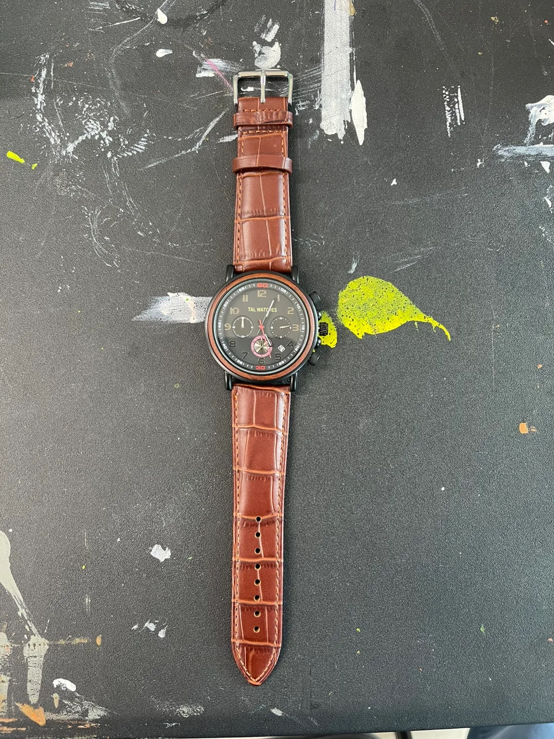 TAL WATCHES Wooden Bassy Men's Watch Brown Leather image indicator(2)