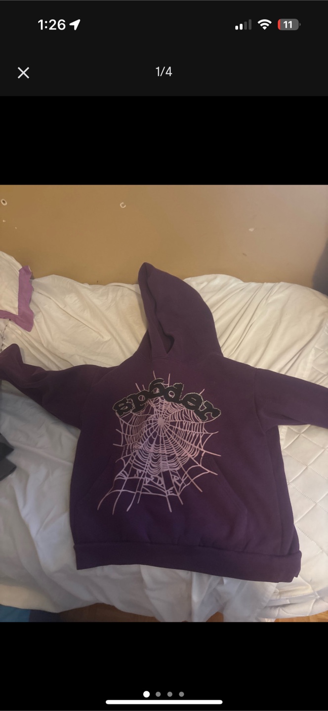 Spider Purple Rhinestone Hoodie - Size S I name ur price