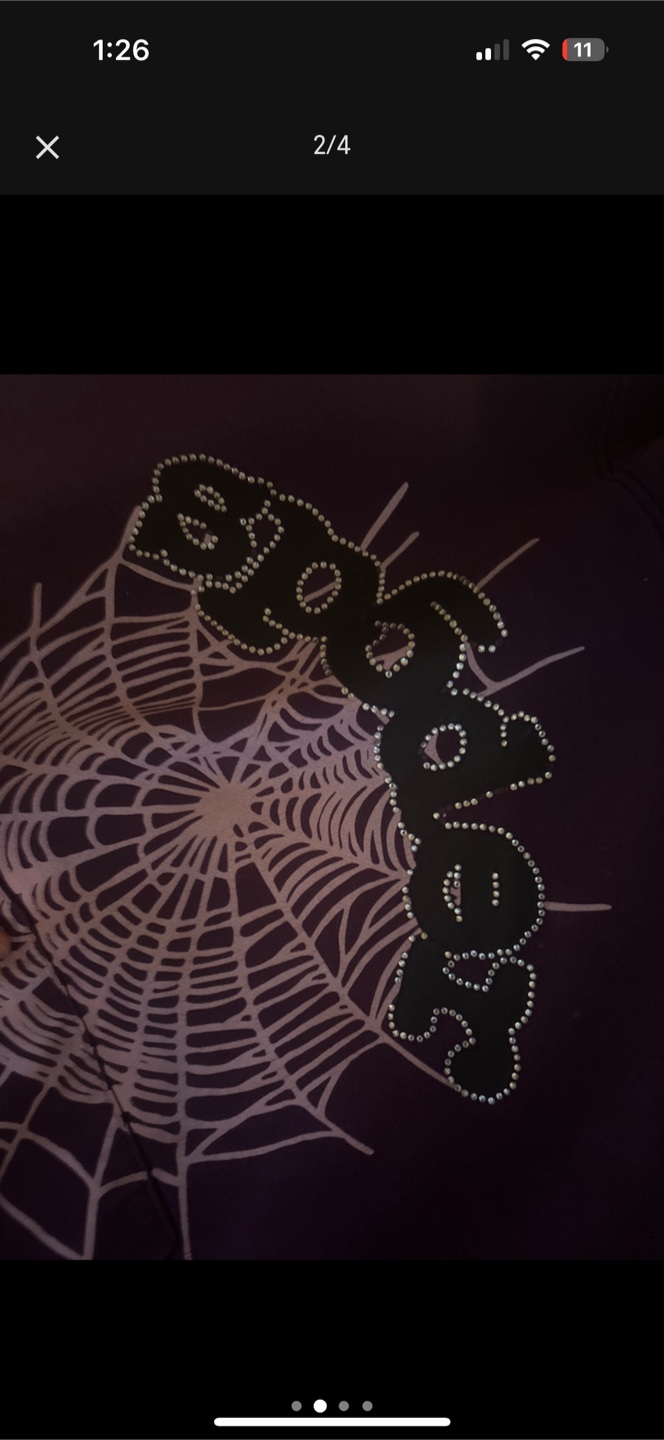 Spider Purple Rhinestone Hoodie - Size S I name ur price - photo 2