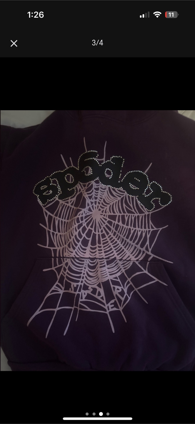 Spider Purple Rhinestone Hoodie - Size S I name ur price - photo 3